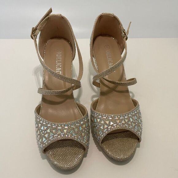 Delicacy shoes, Style: Excited, color Champagne, all man made materials - Picture 7 of 13